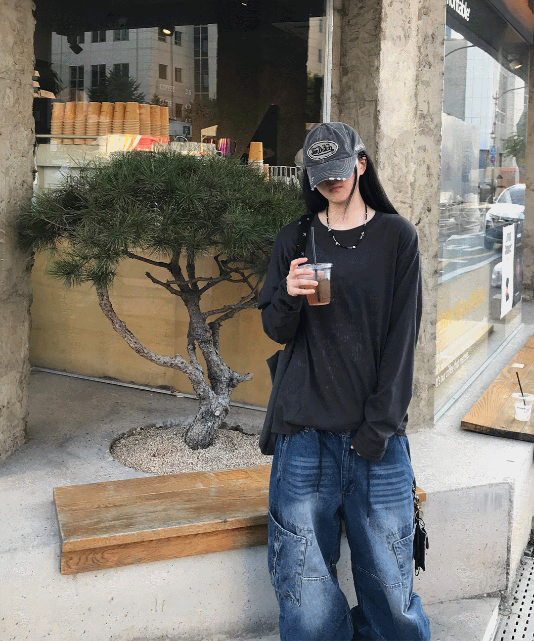 PE 루드 빈티지 긴팔티