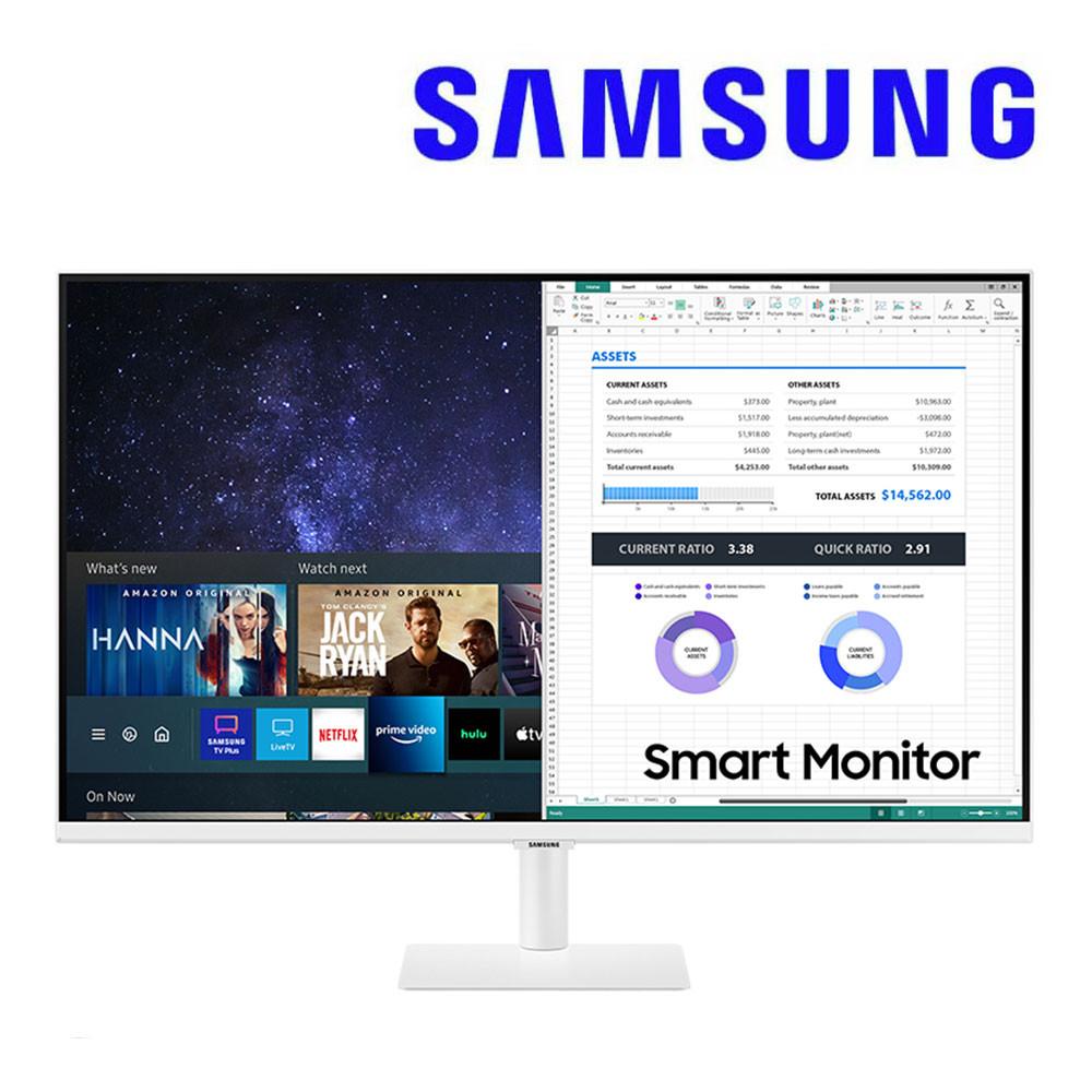 삼성전자 스마트 모니터 M5 27인치(68.6cm) 화이트 S27AM501 LS27AM501NKXKR 스피커 넷플릭스 유튜브 미러링