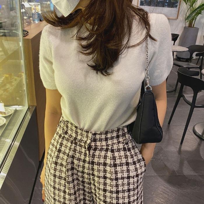 라슈아 울 반팔 니트