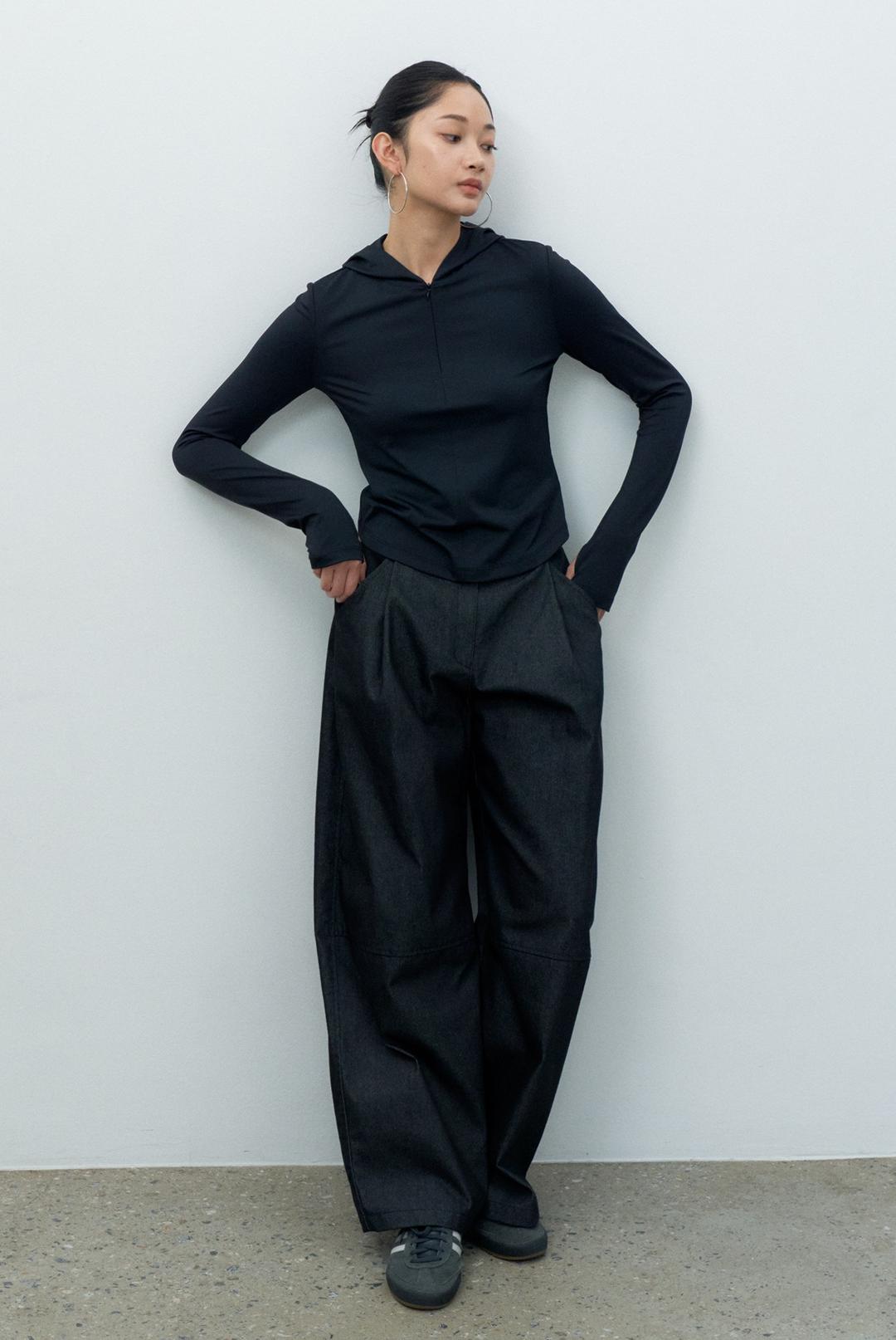 VOLUME DENIM PANTS (BLACK)