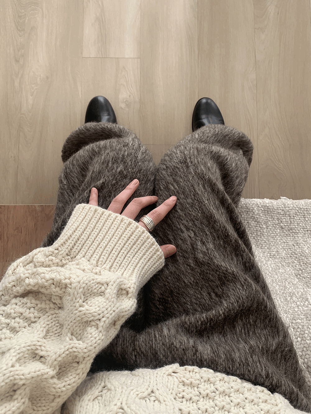 하우유 던크 부클 퍼 와이드 팬츠 (2c)