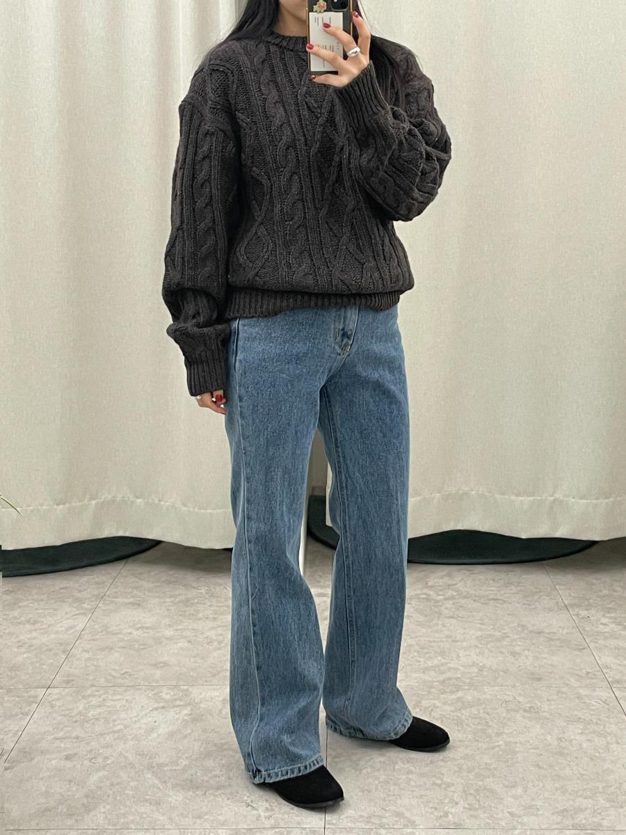 차르 중청 세미 부츠컷 데님 팬츠 (S,M,L)