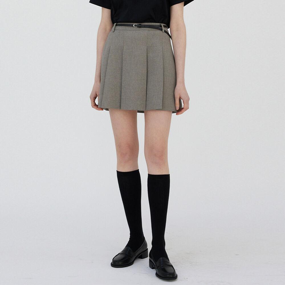 pleated short skirt-gray [Ssize 3/14 이후 예약배송]