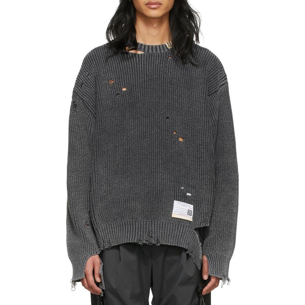 [모스트팝] 메종 미하라 야스히로 블리치드 니트 [블랙] A08SW512 BLACK - MOSTPOP | 리켓