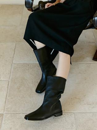 PETER soft leather folded half boots - 2color 소프트 레더 폴딩 하프부츠