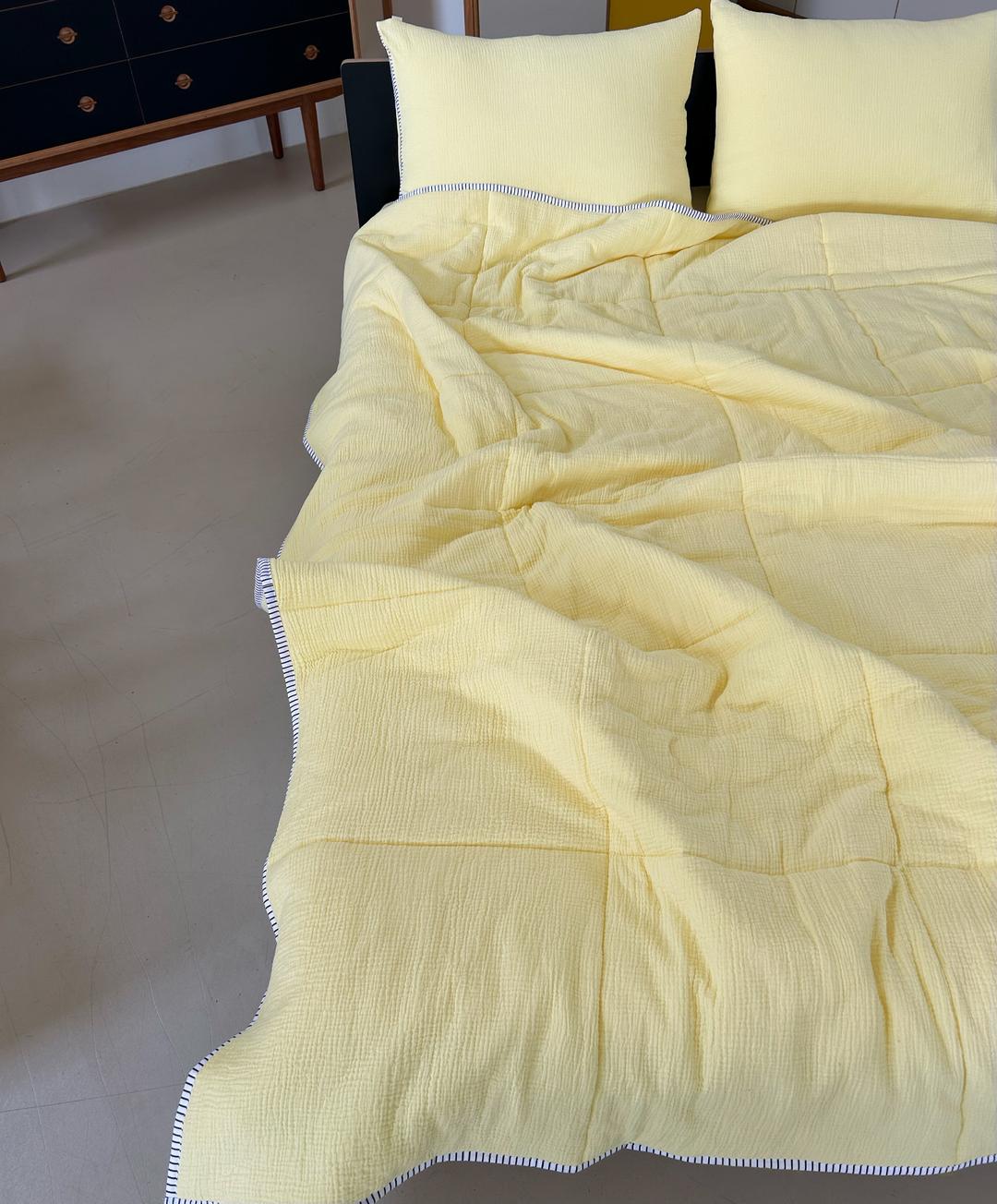 거즈 퀼팅 블랭킷 옐로우 (커버형 변경 가능)