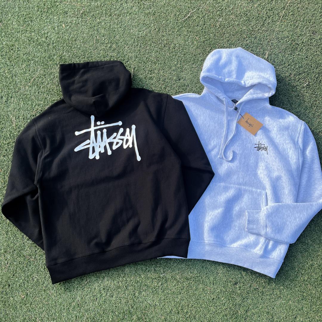 (새상품) 스투시 베이직 백로고 기모 후드티(2color)