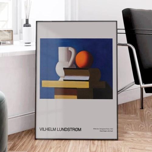 빌헬름 룬드스트롬 명화 그림 White Jar Orange and Book