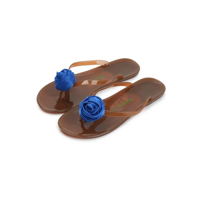 Rose Clear Flip-Flops (Blue)
