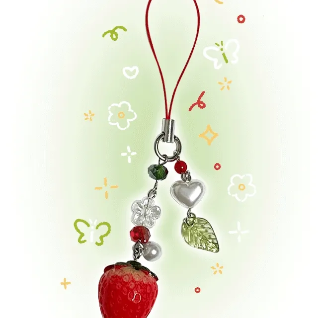 [신상할인] Cute strawberry keyring 딸기 비즈 키링