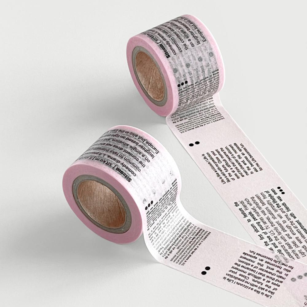 masking tape 019 시트콤 키치 핑크 텍스트 다꾸 마테 마스킹테이프