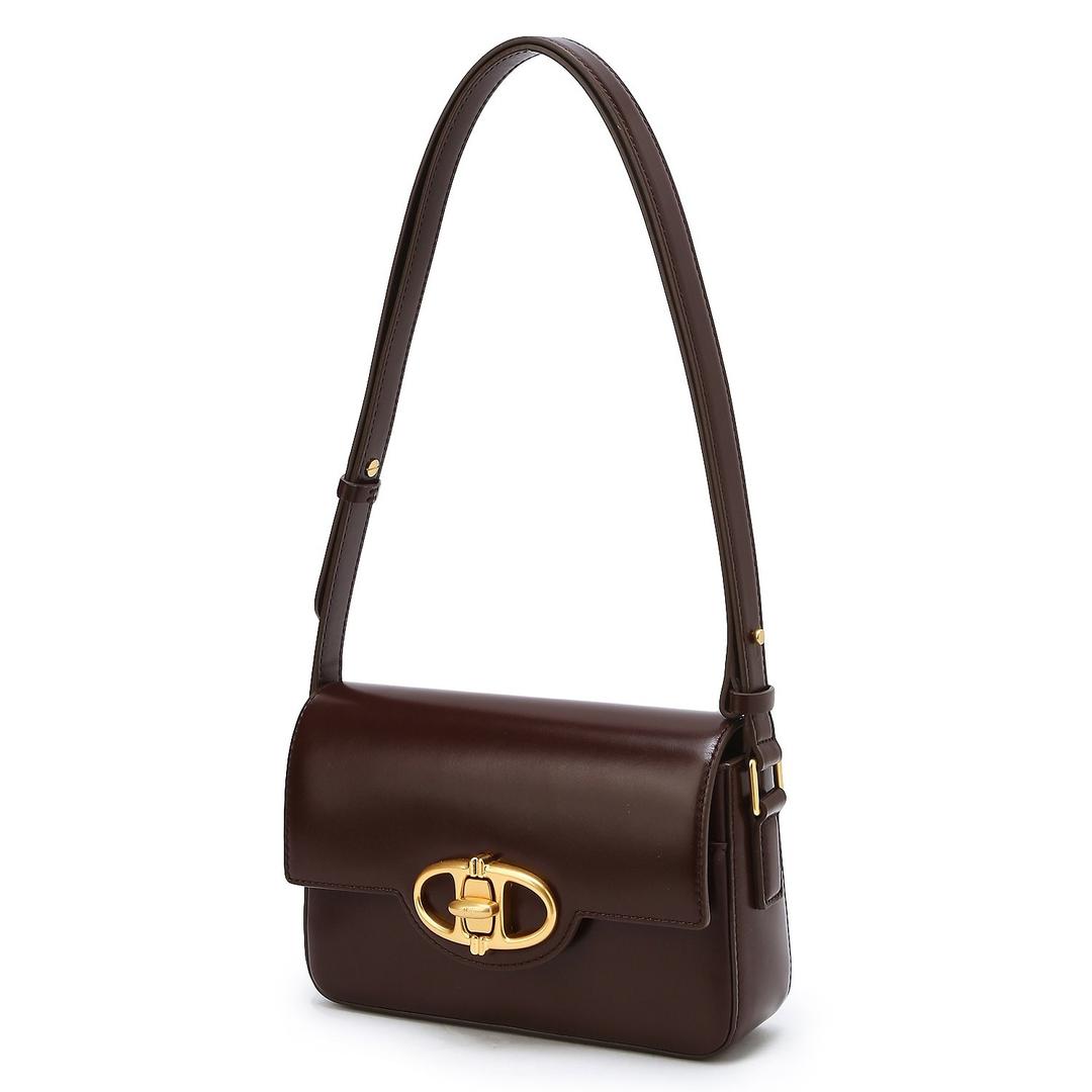 #BURGUNDY / 보딸라또 레더 플레인 숄더백 S