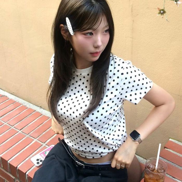 Logo Point Dotted T-shirt White