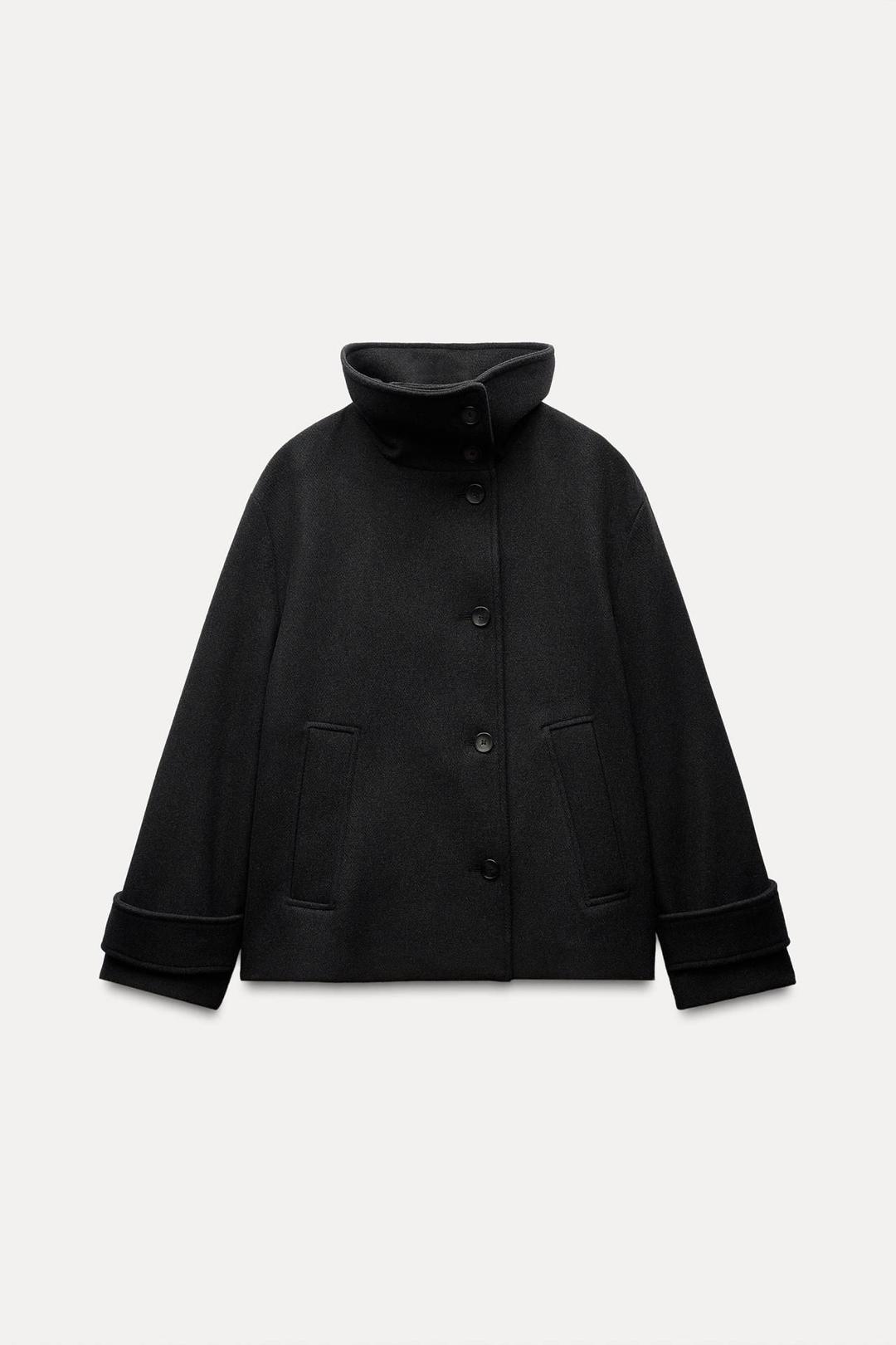 스페인샵 자라 울 혼방 숏 코트 7522/040 DARK GREY