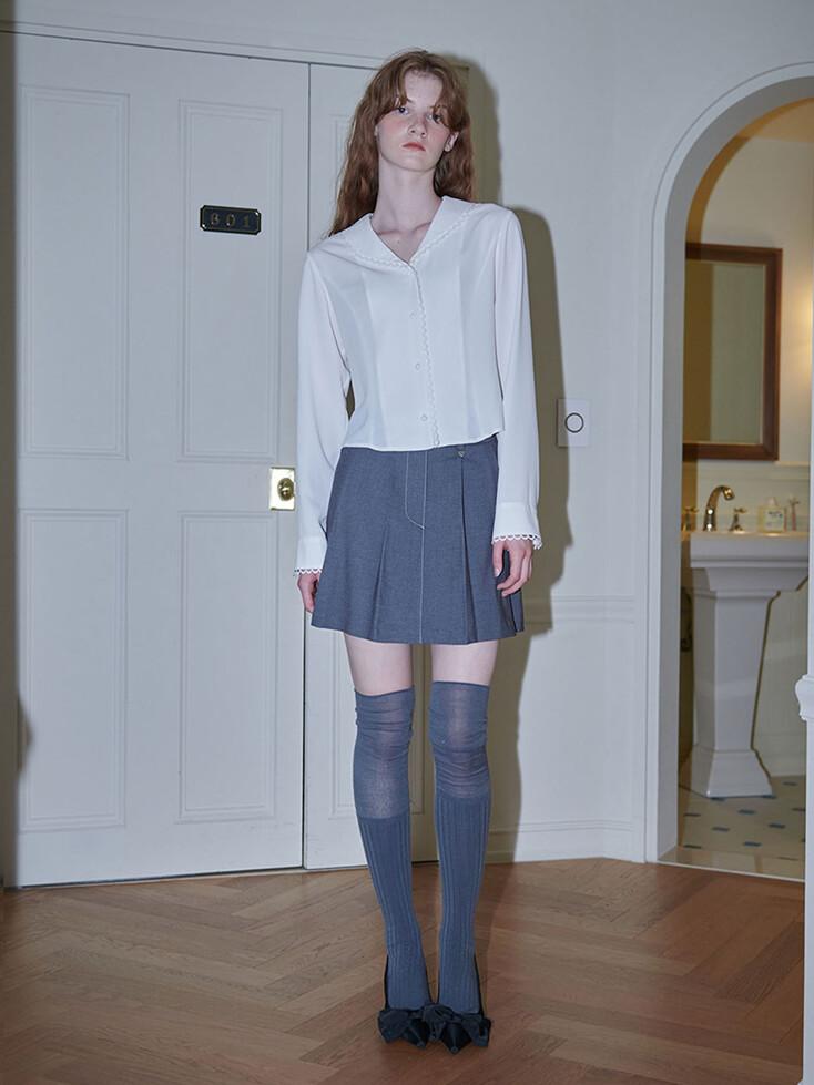 ANDY STITCH PLEATS MINI SKIRT_CHARCOAL (EEOR3SKR01W)