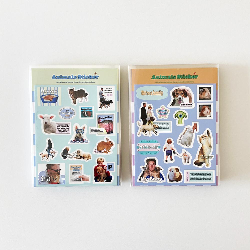 [오블러뮤] 애니멀 오브젝트 스티커 (2type)