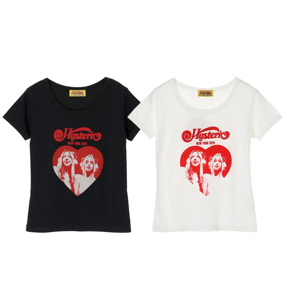 히스테릭글래머 반팔 티셔츠 HYSTERIC HEART