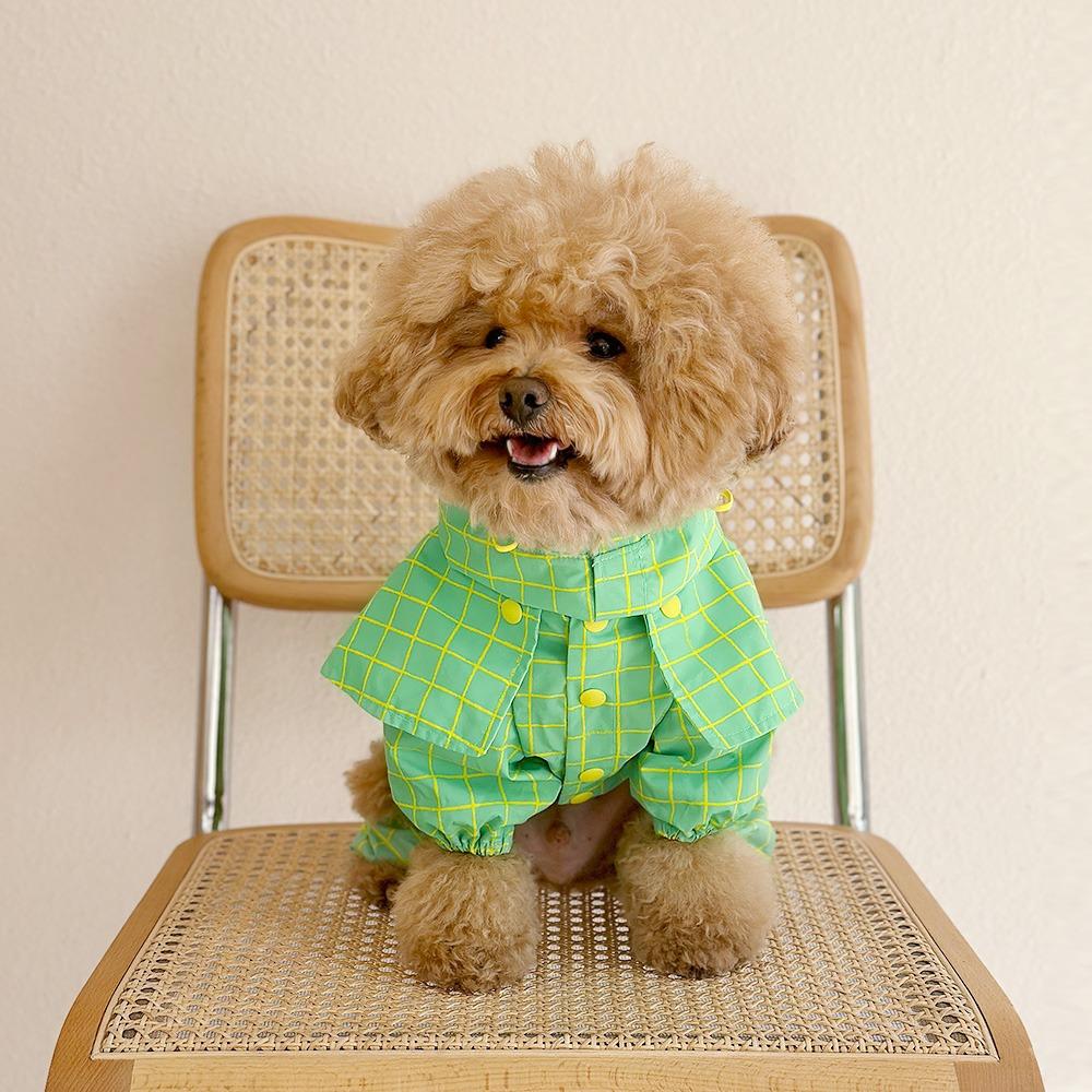 [재입고] Check Cape Raincoat 체크 케이프 레인코트_ Mint