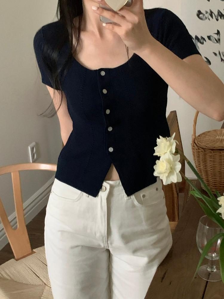 로지 스퀘어 니트 가디건 (5color)