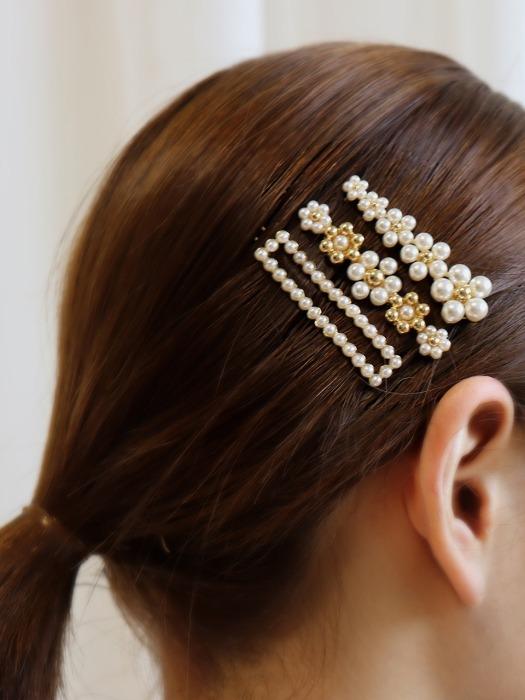 flower pearl pin set2