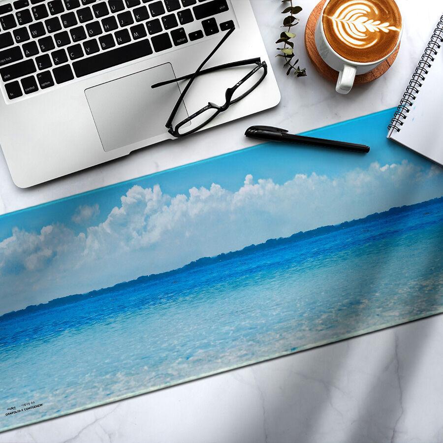 아름다운 우도 머스터드  논슬립 와이드 데스크매트 장패드 책상덮개