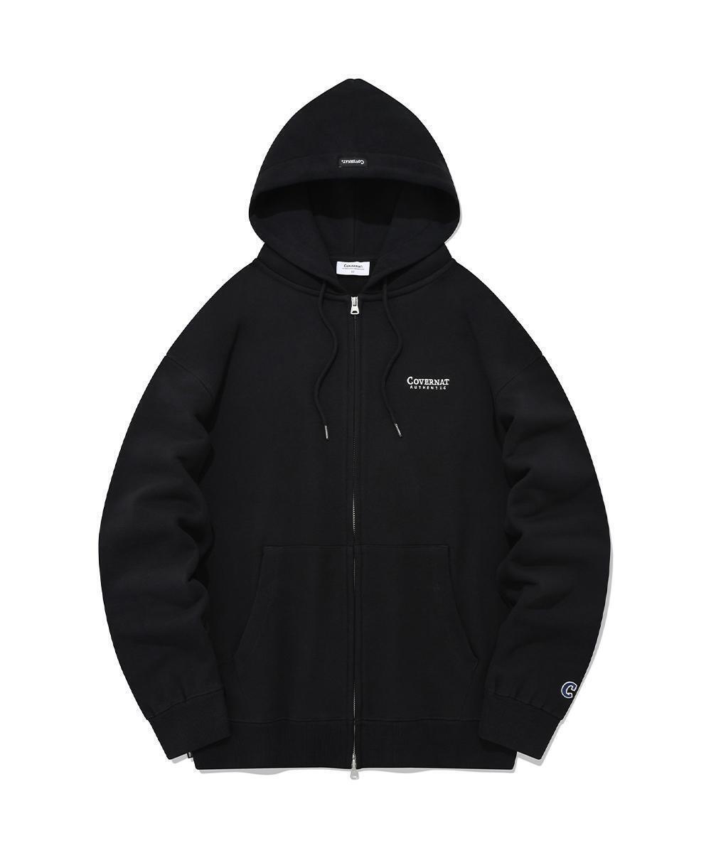 스몰 어센틱 로고 후디 집업 블랙