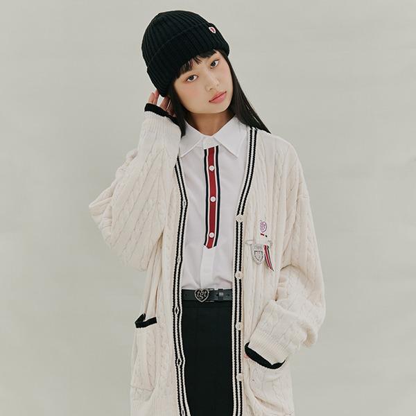 [TGT X RMTCRW]VELVET CABLE CARDIGAN_OATMEAL