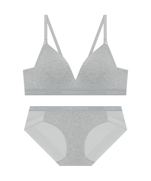 코지 모달 브라렛 팬티세트_멜란지그레이