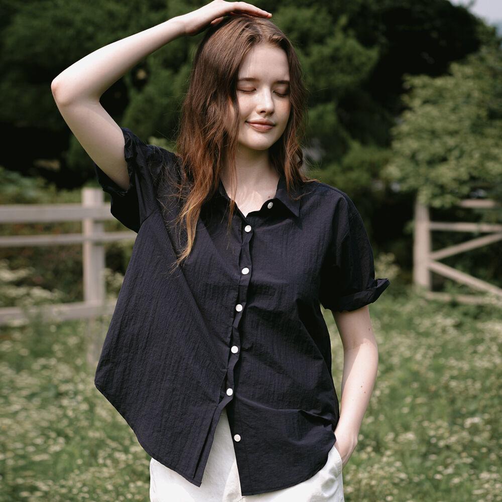 Half roll-up Shirt - Navy