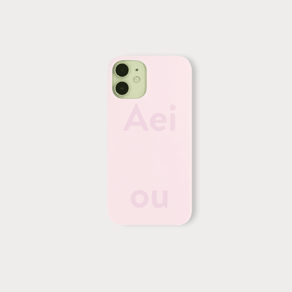 Aeiou Phone case Glossy Pastel Pink