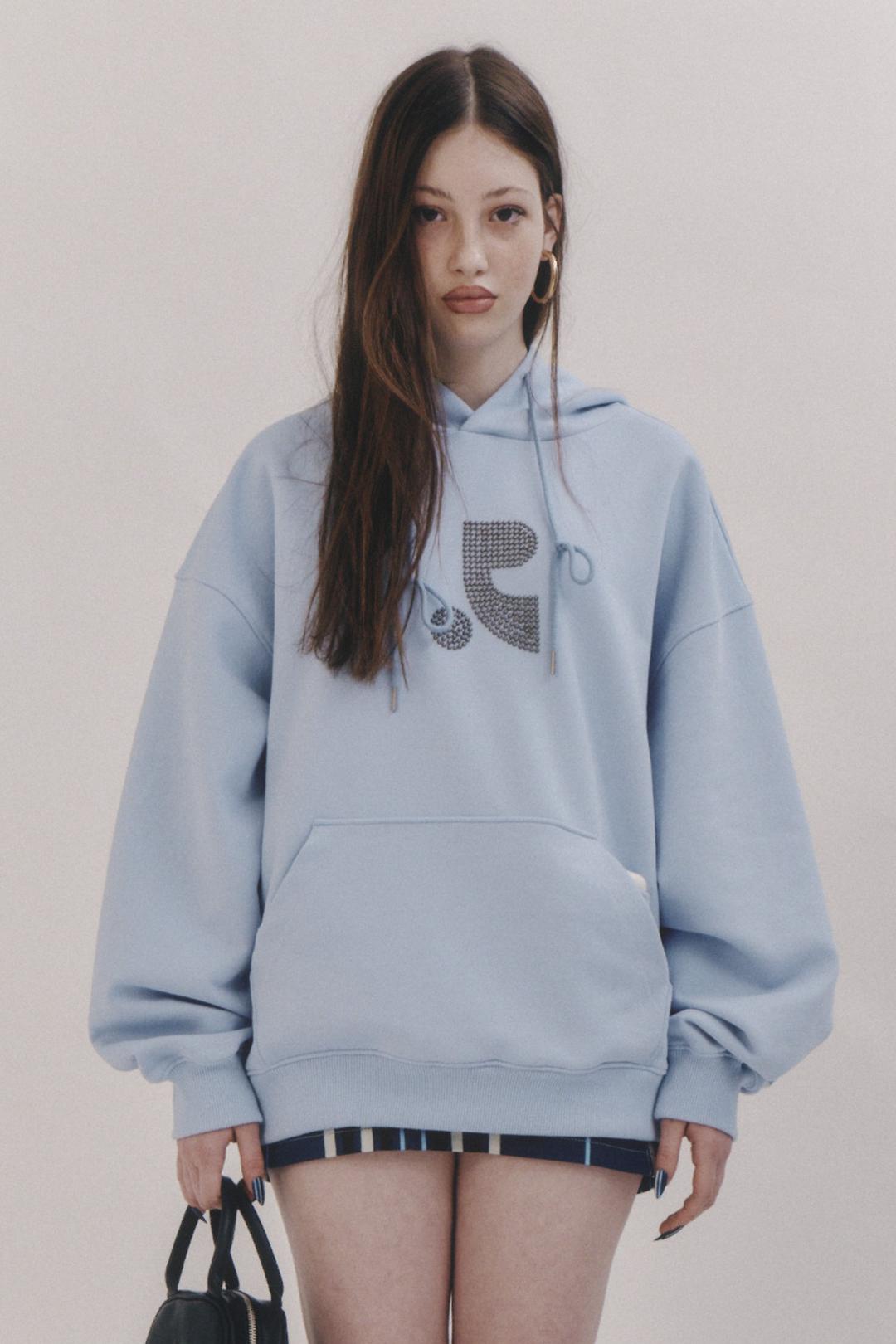 RR METAL LOGO HOODIE - SKYBLUE