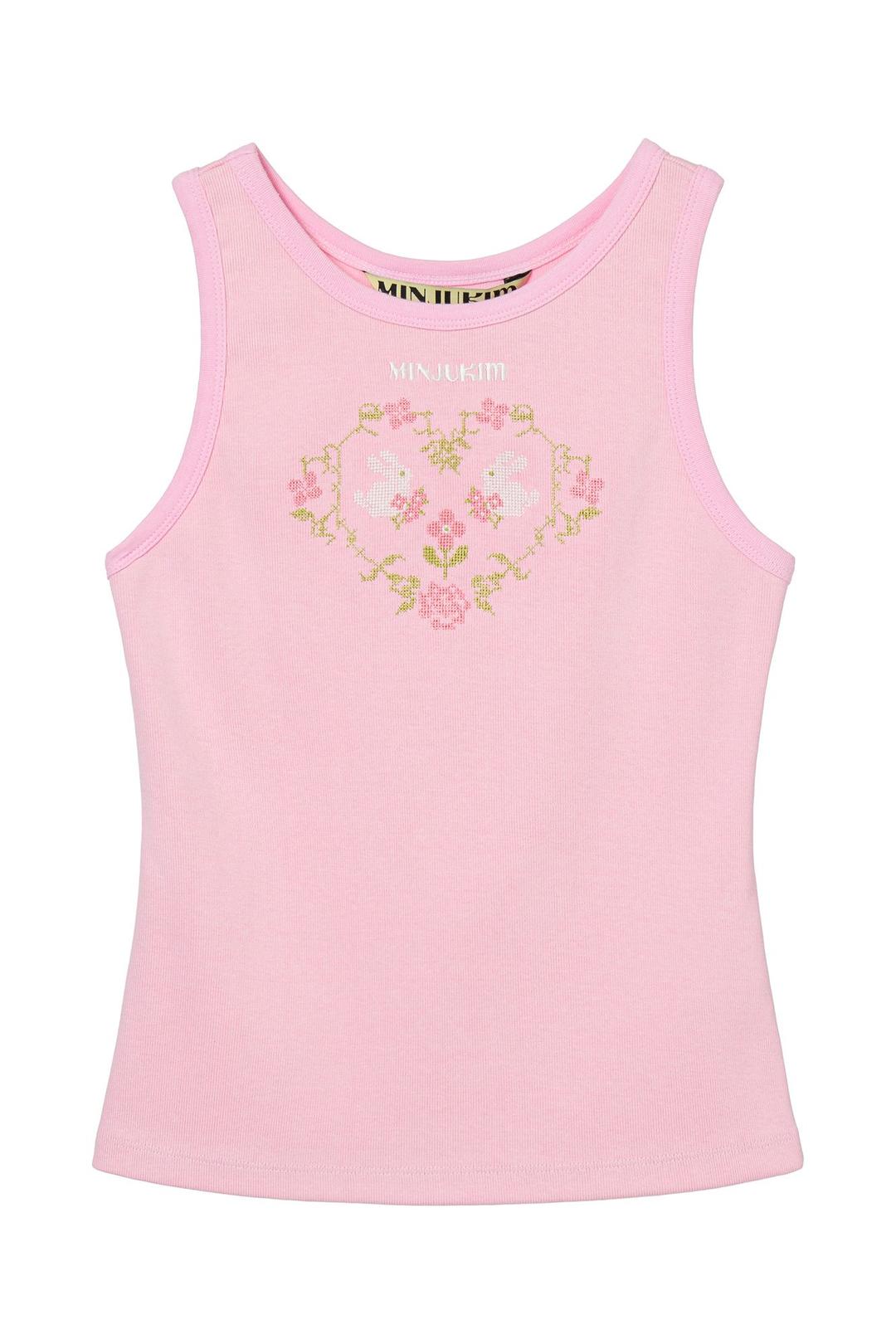 HEART LOGO JERSEY TOP - PINK