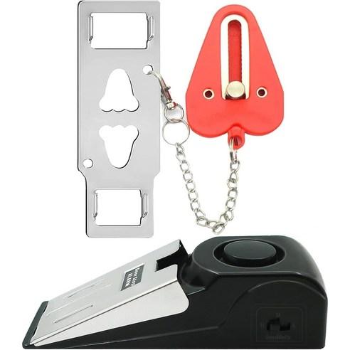 Portable Door Lock & Door Stop Alarm Set Dual Pro 휴대용 도어 잠금 장치 및 도어 스톱 알람 세트 이중 보호 홈 보안 도어 키트 여행 - 기타생활잡화 | 쿠팡