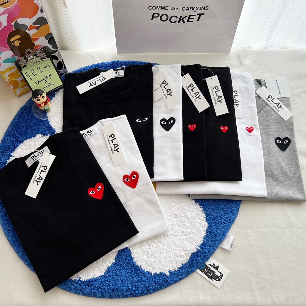 (국내당일발송) 꼼데가르송 반팔티 티셔츠 기본와펜 미니와펜 남자 여자