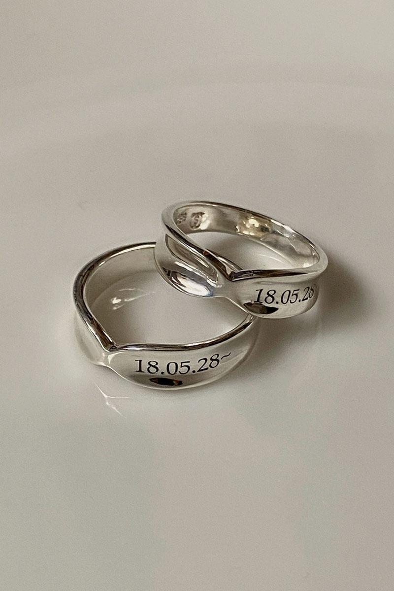 925silver 리본 각인 반지 (커플, 우정반지 추천)