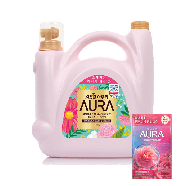 아우라 고농축 섬유유연제 윌유메리미 5.5L + 생화캡슐 680ml 증정