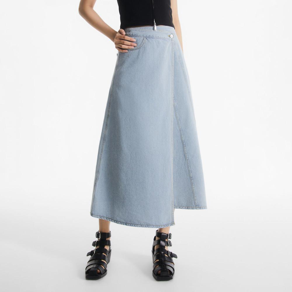 [N도착] [리오더]데님 랩 스커트 WHE423J RE_MIWWHE61QJ