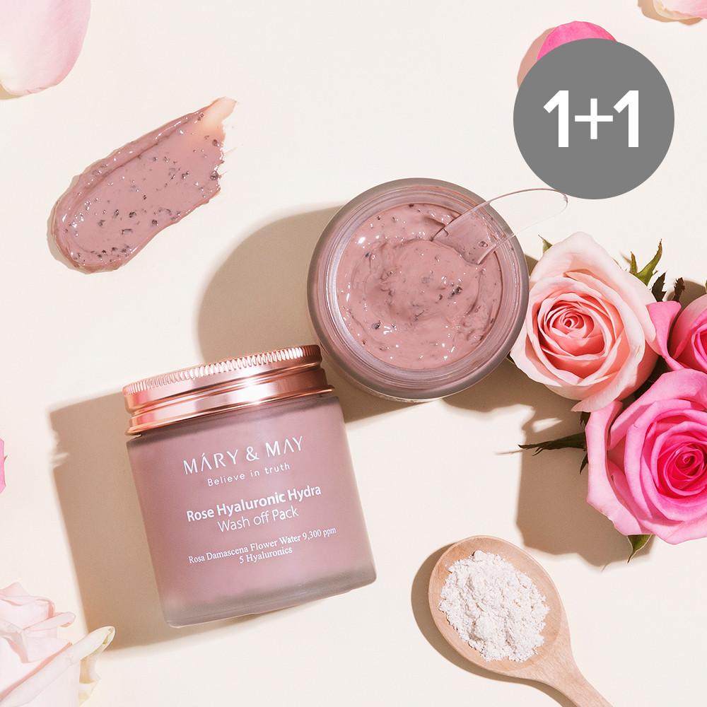 마리엔메이 비건 로즈 히알루로닉 하이드라 워시오프팩 125g 클레이마스크 모공팩 1+1