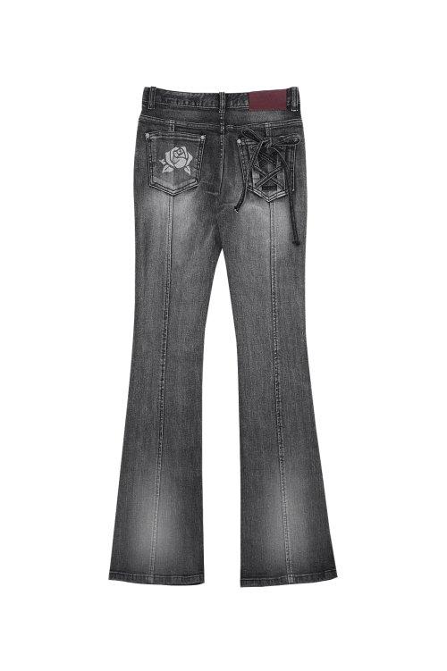 달링유어배드(DARLING, YOU'RE BAD)  ROSE BOOTS CUT DENIM # BLACK - 사이즈 & 후기 | 무신사