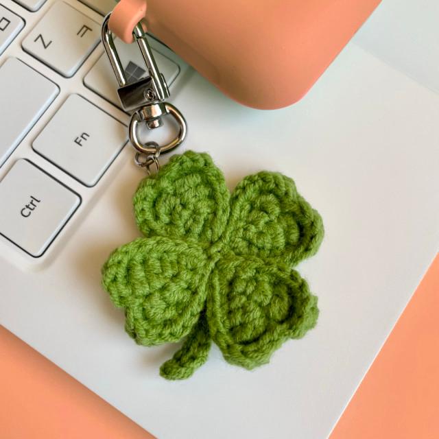 네잎클로버키링 차키키링 뜨개키링