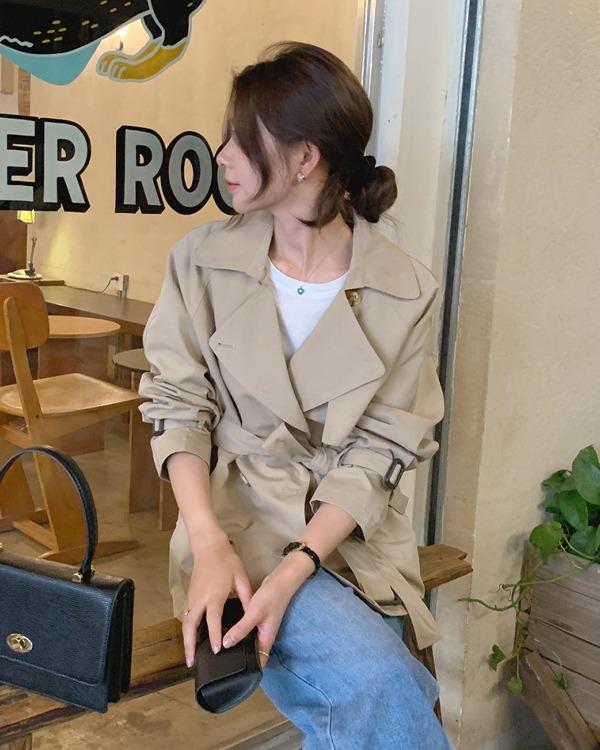 꿈일까 트렌치 바바리 벨트 트렌치 코트