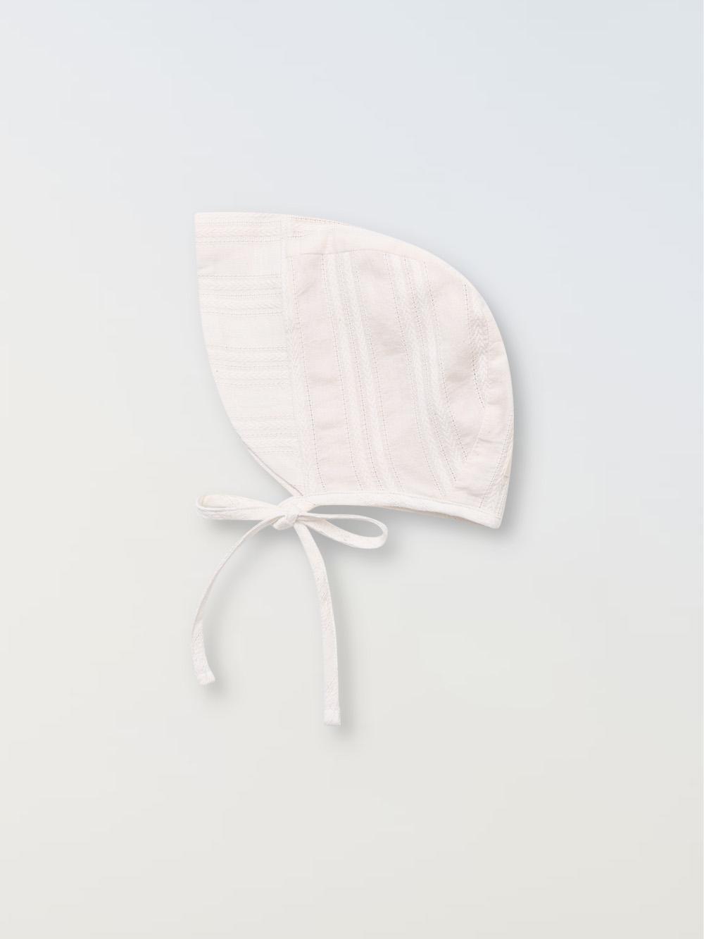 Embroideried Cotton Bonnet - Vanilla