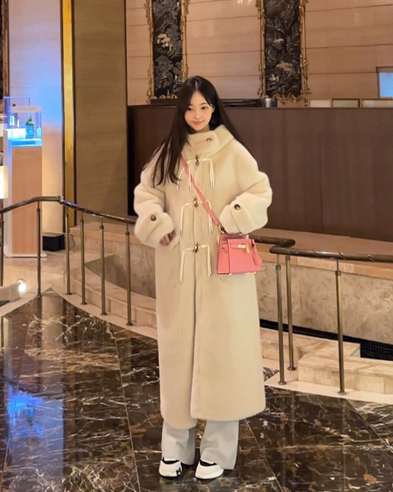 에코밍크 더플 후드코트