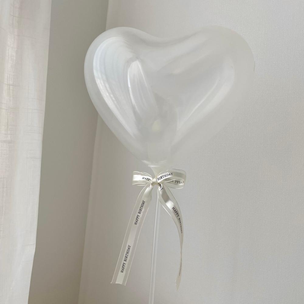 퐁마트 클리어 하트 풍선 (4+1) 4개입+1개