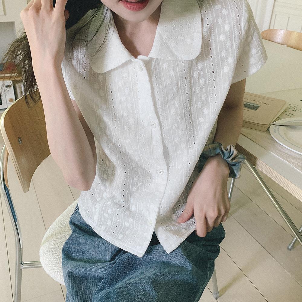 데아슨 레이스 카라 블라우스
