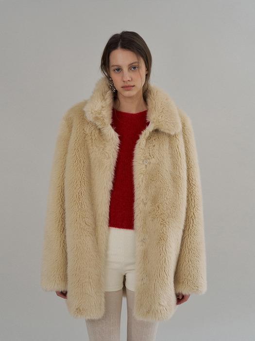 [2nd] Lumi Fur Half Coat_Beige