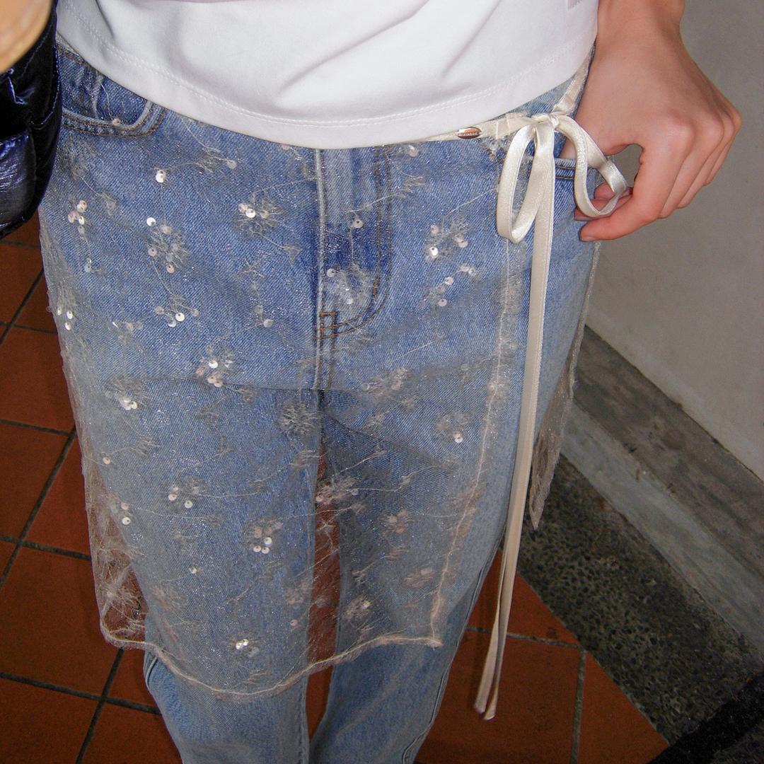 Starry Wrap Skirt_Cream