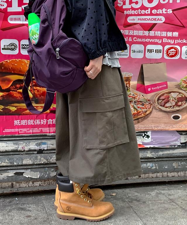 데일리쥬 [6천장판매/MADE] 리프톤 뒷밴딩 카고 와이드 코튼팬츠 (공용/버뮤다추가)