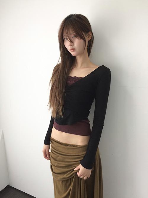 V shirring t, 4color