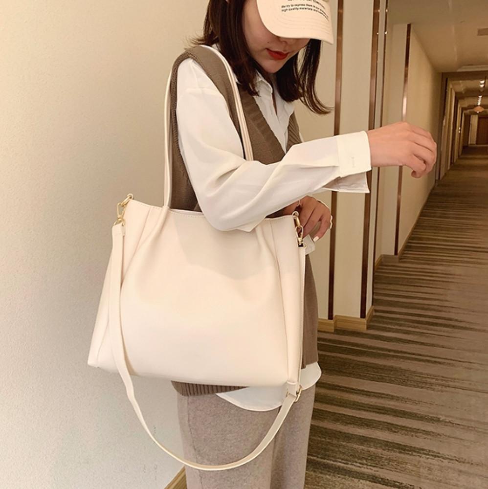 헤리티지 심플 와이드 숄더백 크로스백  3color